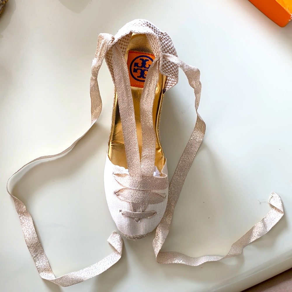 Tory Burch espadrille gold sandals
